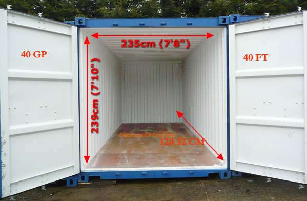 40 ft container dimensions